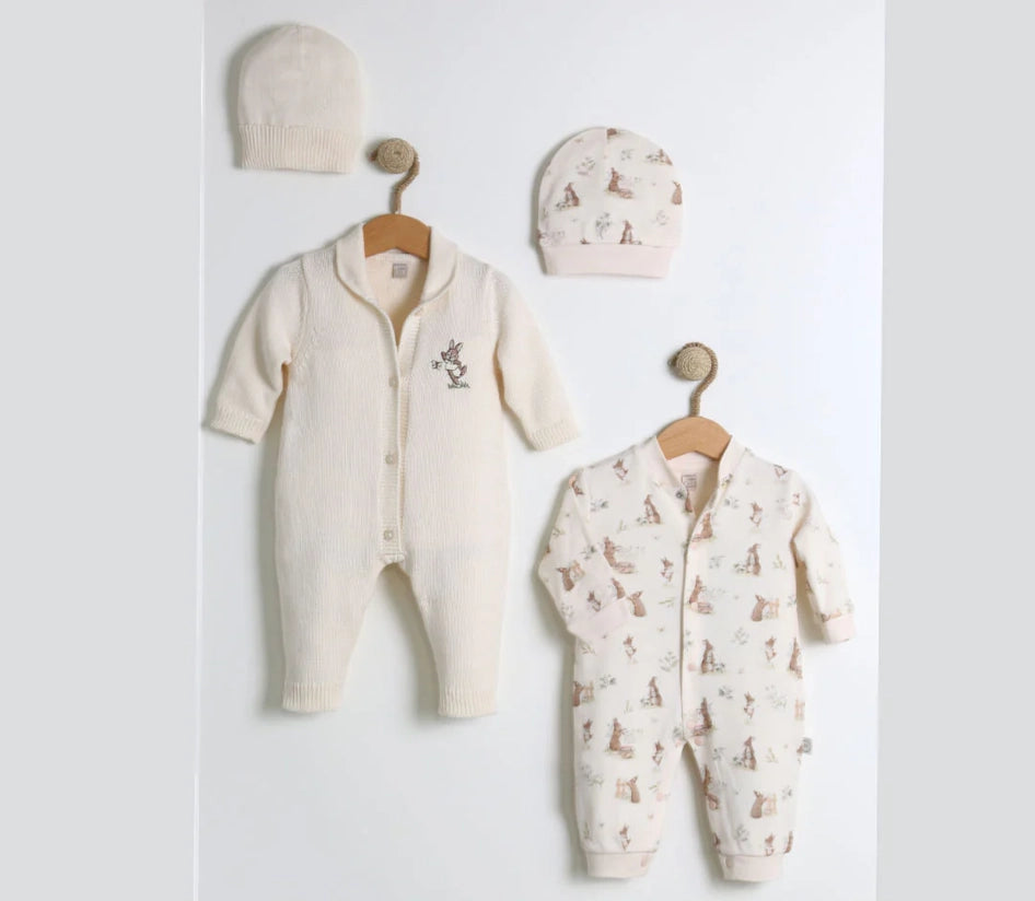 Gender Neutral 4-Piece Organic Cotton Set “Rabbit”