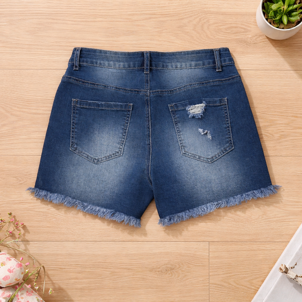Mid-rise Denim Shorts