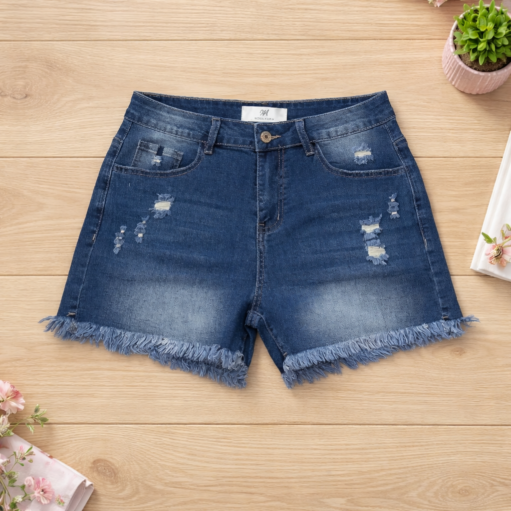 Mid-rise Denim Shorts