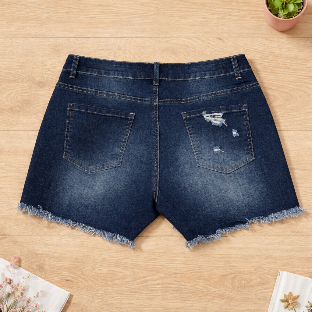 Mid-rise Denim Shorts