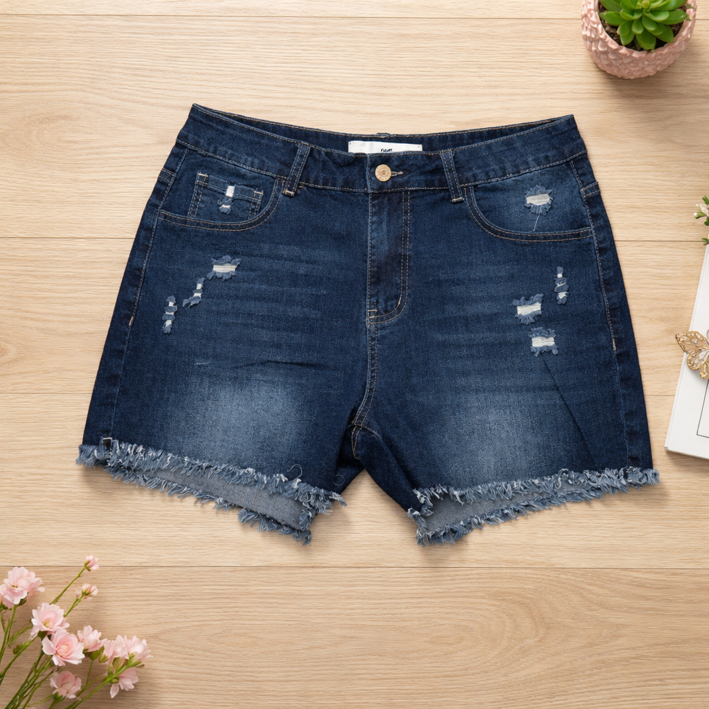 Mid-rise Denim Shorts