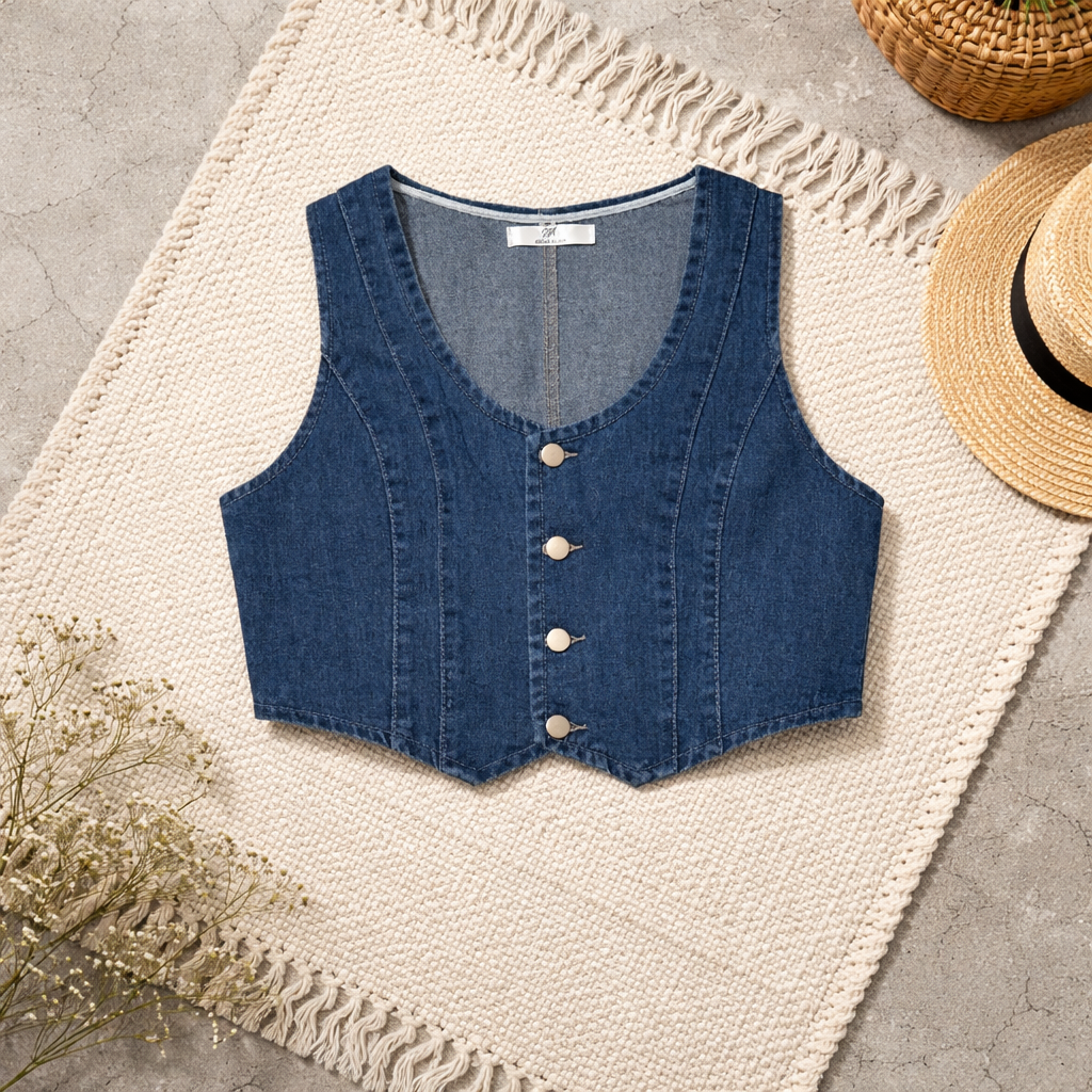 Sleeveless Denim Vest
