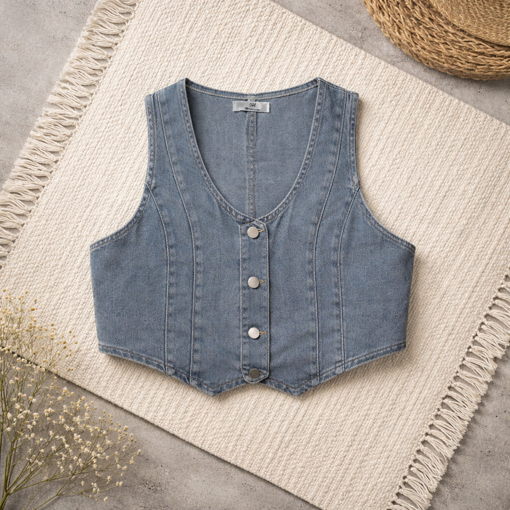 Sleeveless Denim Vest