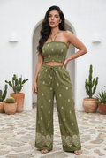 Boho chic Crop top & wide-leg pants Set
