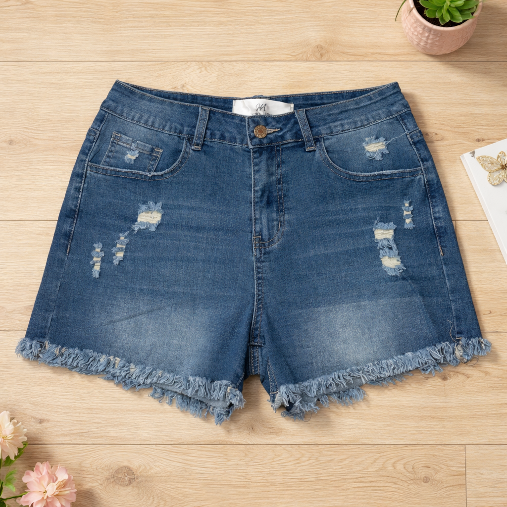 Mid-rise Denim Shorts