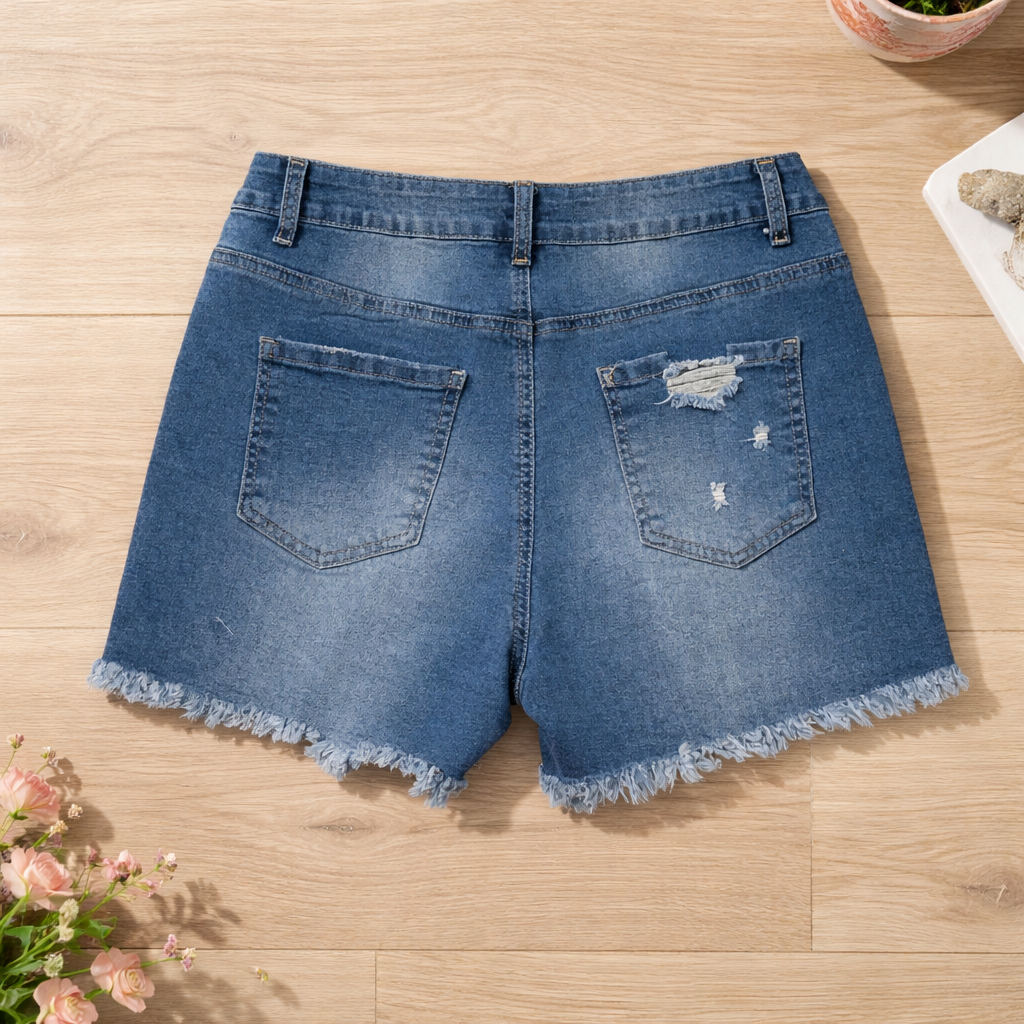 Mid-rise Denim Shorts