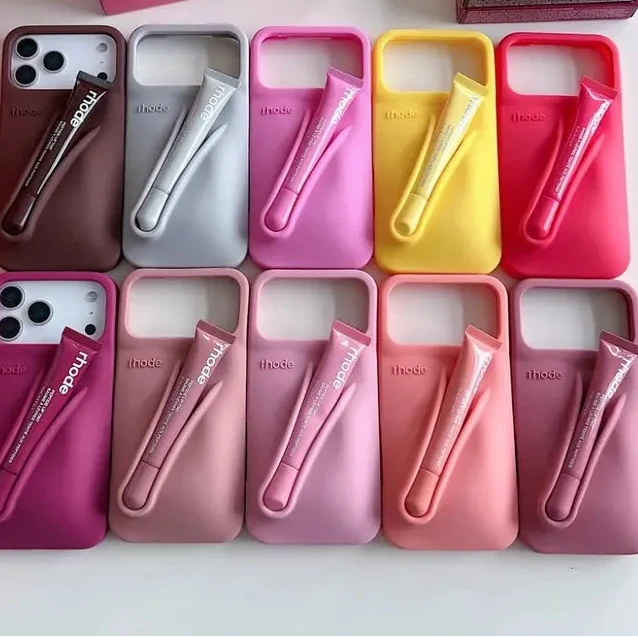 Rhode silicone iPhone case / lip stick holder-with matching lip stick